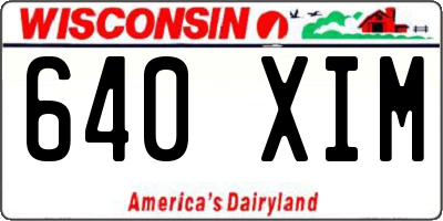 WI license plate 640XIM