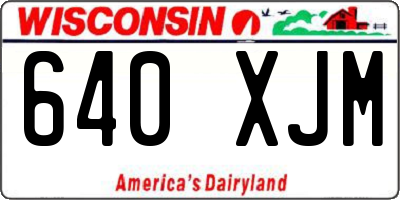 WI license plate 640XJM