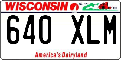WI license plate 640XLM