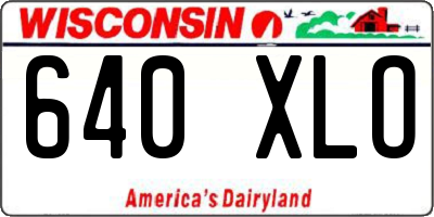 WI license plate 640XLO