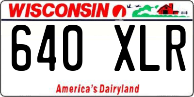 WI license plate 640XLR