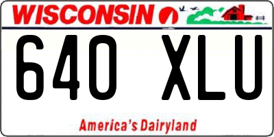 WI license plate 640XLU