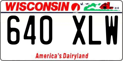 WI license plate 640XLW