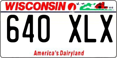 WI license plate 640XLX