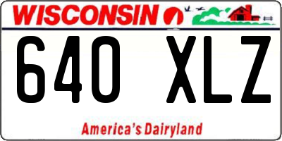 WI license plate 640XLZ