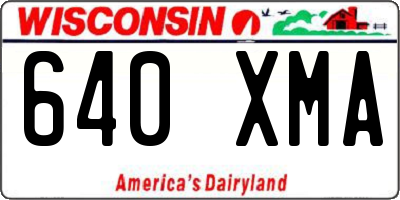 WI license plate 640XMA