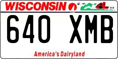 WI license plate 640XMB