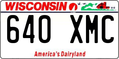 WI license plate 640XMC