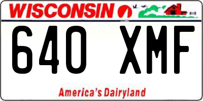 WI license plate 640XMF