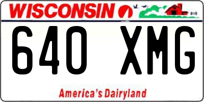 WI license plate 640XMG