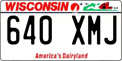 WI license plate 640XMJ