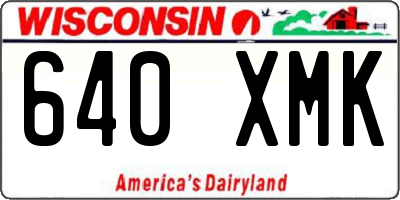 WI license plate 640XMK