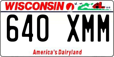 WI license plate 640XMM