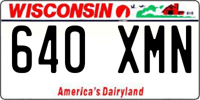 WI license plate 640XMN