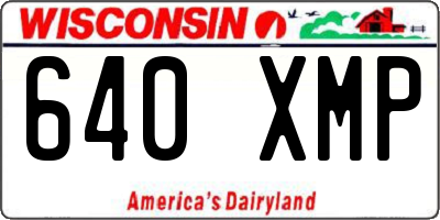 WI license plate 640XMP