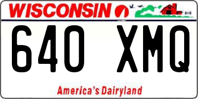WI license plate 640XMQ