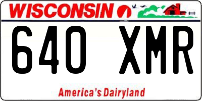 WI license plate 640XMR