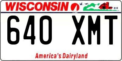 WI license plate 640XMT