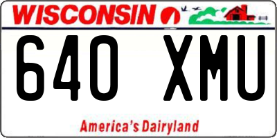 WI license plate 640XMU