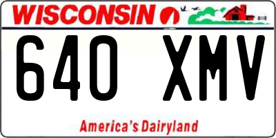 WI license plate 640XMV