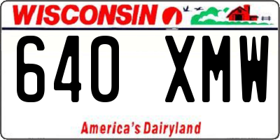 WI license plate 640XMW