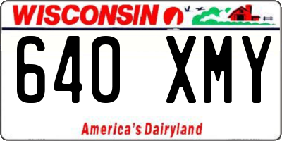WI license plate 640XMY