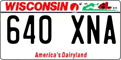 WI license plate 640XNA