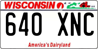 WI license plate 640XNC