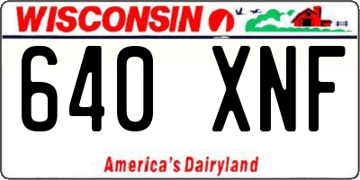 WI license plate 640XNF