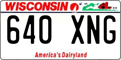 WI license plate 640XNG