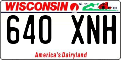 WI license plate 640XNH