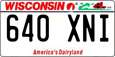 WI license plate 640XNI
