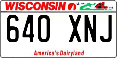 WI license plate 640XNJ