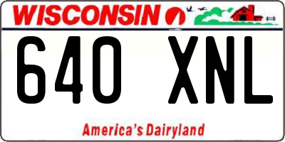 WI license plate 640XNL