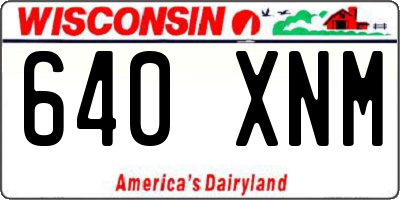 WI license plate 640XNM