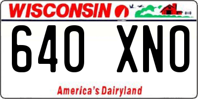 WI license plate 640XNO