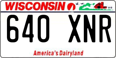 WI license plate 640XNR