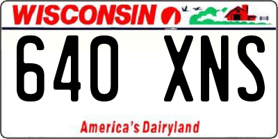 WI license plate 640XNS