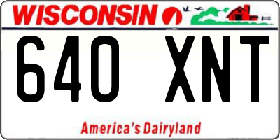WI license plate 640XNT