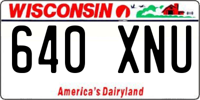 WI license plate 640XNU