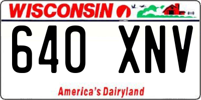 WI license plate 640XNV