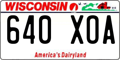 WI license plate 640XOA