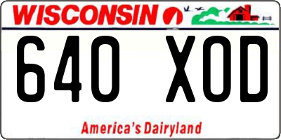 WI license plate 640XOD