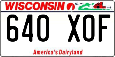 WI license plate 640XOF