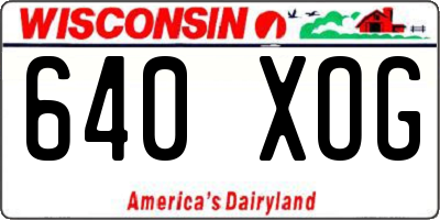 WI license plate 640XOG