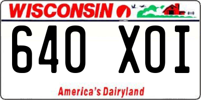 WI license plate 640XOI