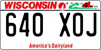 WI license plate 640XOJ
