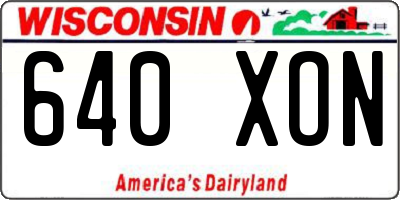 WI license plate 640XON