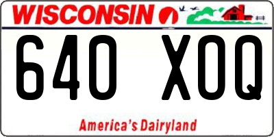 WI license plate 640XOQ
