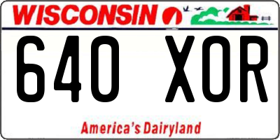 WI license plate 640XOR